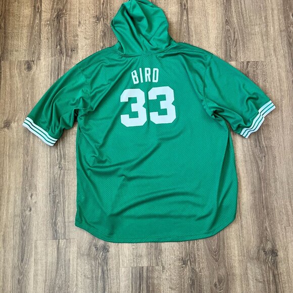Mitchell & Ness Authentic Jersey Celtics Larry Bird Short Sleeve Hoodie Sz 4XLT - Picture 10 of 14